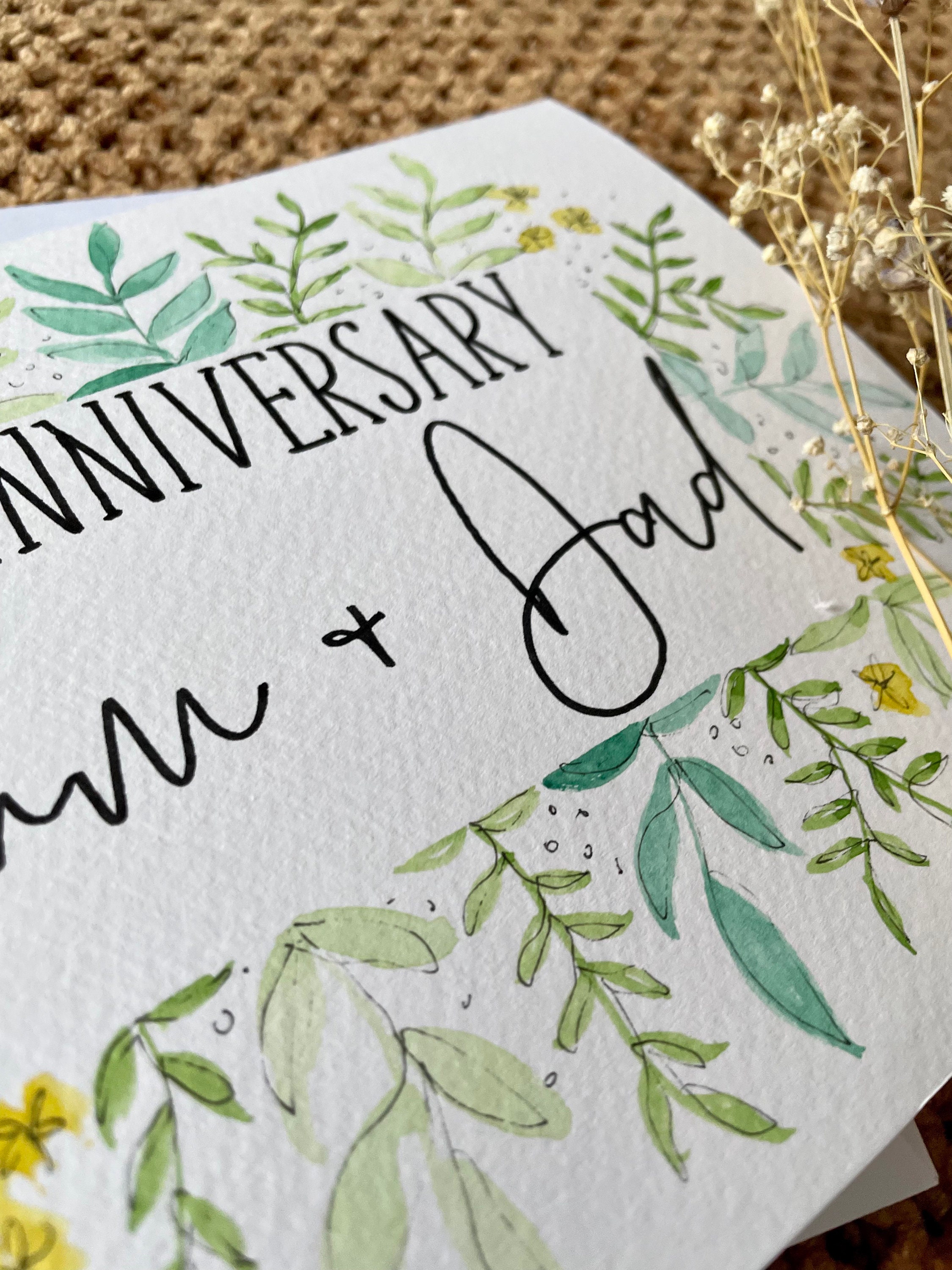 Personalised Happy Anniversary Card / Handmade Anniversary Card / Happy ...