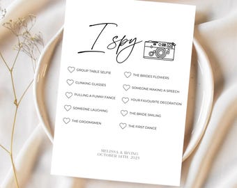 Personalised I Spy Photo Game, Wedding Table Game, Wedding Photo Hunt Game, Custom I Spy Game, Personalised Wedding Game, Digital Template