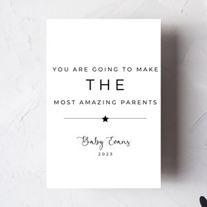 Gepersonaliseerde u gaat ouders kaart, verwachtingskaart, ouders zijn, babyshowerkaart, babykaart, gepersonaliseerde zwangere kaart