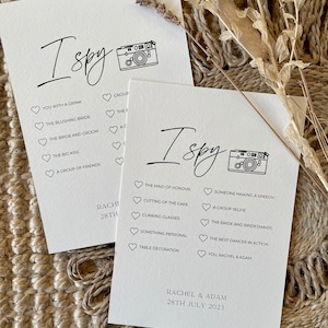 Juego de fotos de boda personalizado, espía, recuerdos de boda, búsqueda de fotos de espía, juego de fotos de espía personalizado, tarjeta de boda de espía, paquete múltiple, individual