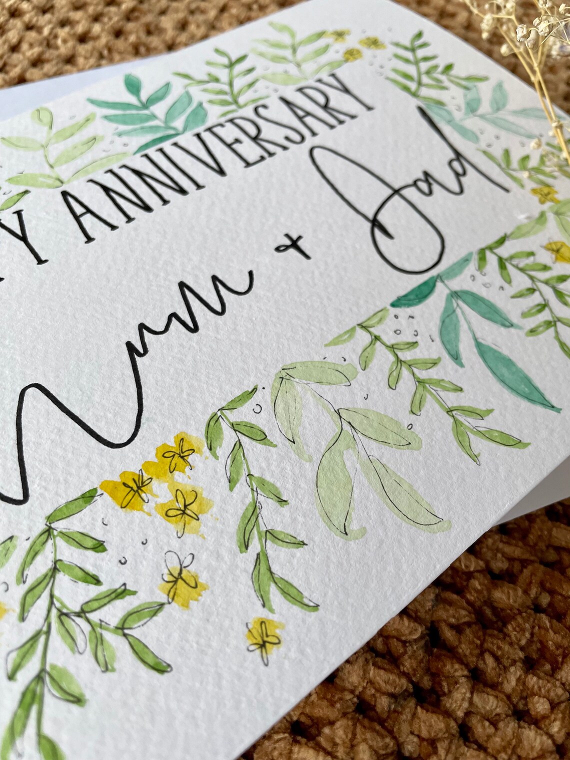 Personalised Happy Anniversary Card / Handmade Anniversary Card / Happy ...