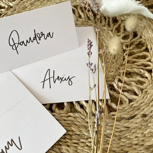 Tarjetas de nombre de lugar escritas a mano / Nombres de lugares de boda / Tarjetas de nombre / Tarjetas de lugar de cena / Decoración de mesa / Tarjetas de lugar / Personalizadas
