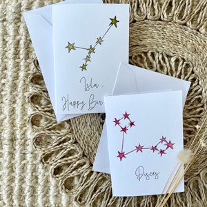 Star Constellation Personalised Card / Personalised Star Sign Card / Name Card / Small Gift / Happy Birthday Card / Friendship Card / Card