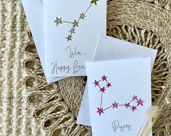 Star Constellation Personalised Card / Personalised Star Sign Card / Name Card / Small Gift / Happy Birthday Card / Friendship Card / Card