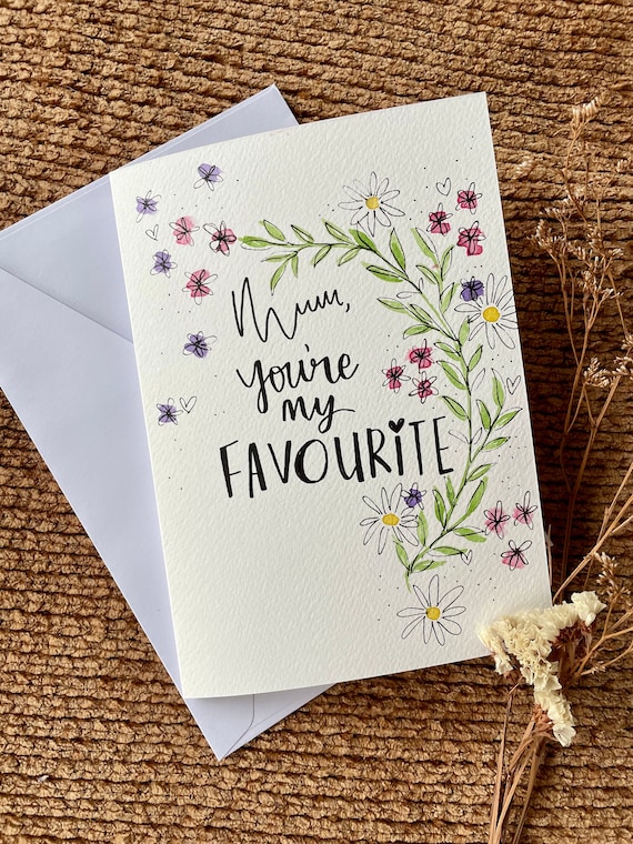 Mum, You're My favourite Card / Handmade Mother's Day Card / Happy Mother's Day Card / Mom / Mum / Personalised Card for Mother's Day /