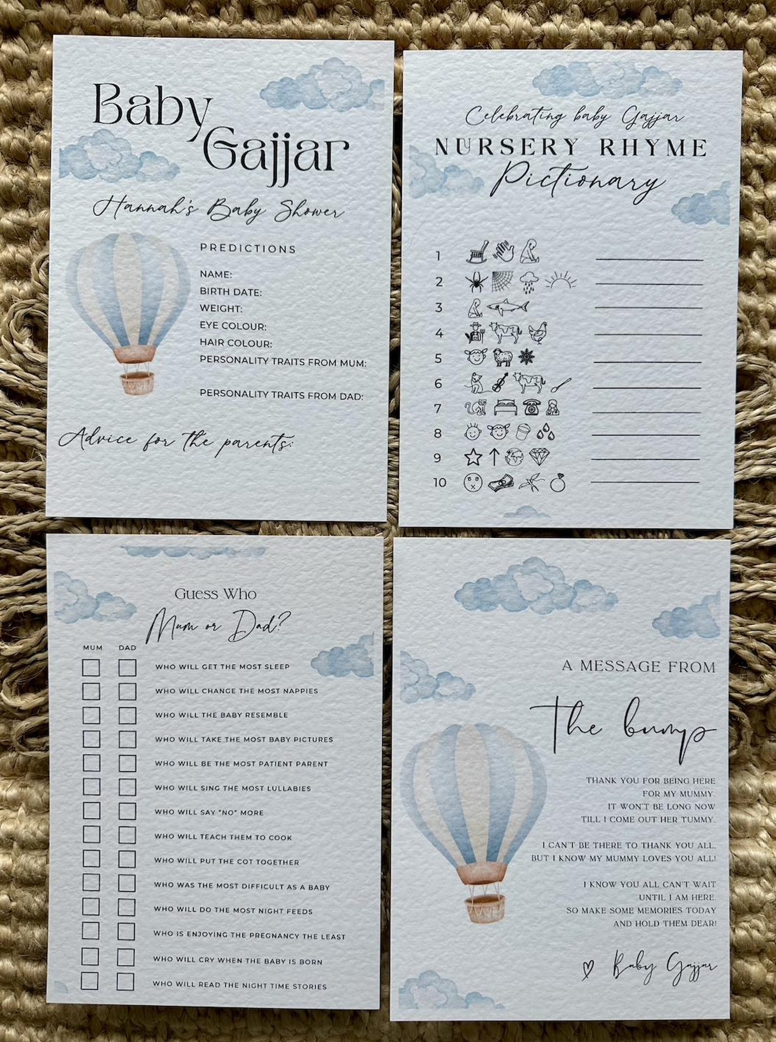 Custom Message From the Bump Baby Shower Note, Baby Shower Game, Hot ...