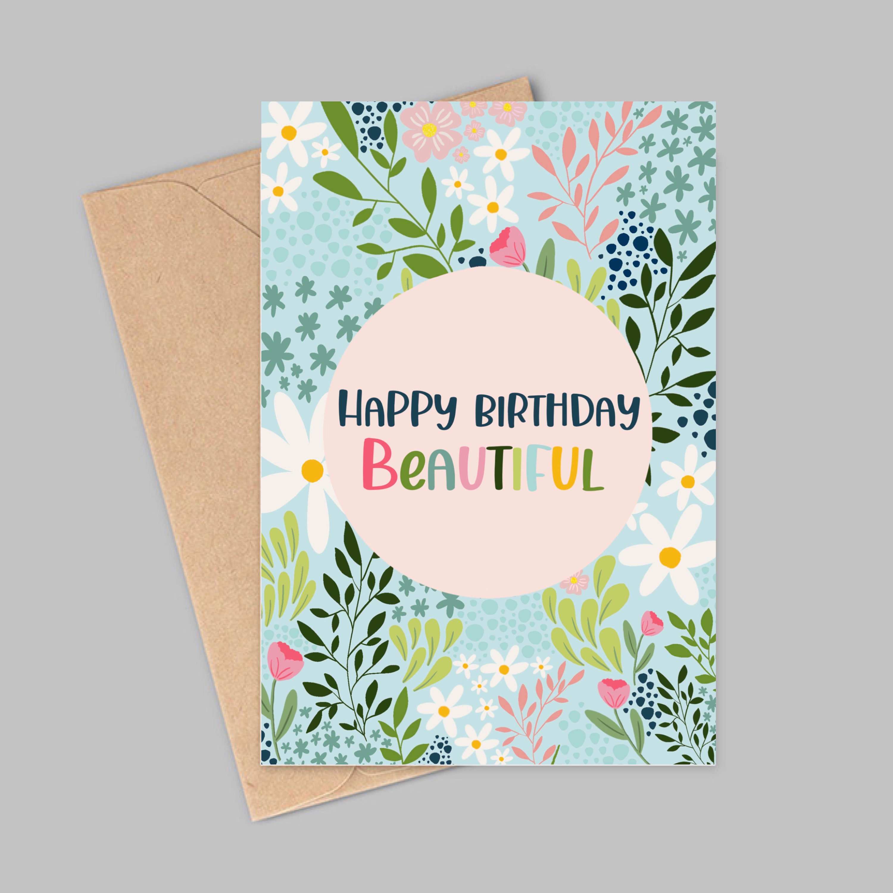 most beautiful birthday greeting cards Images High... Happy Birthday Beautiful Greeting Card - Bright Floral Design ...