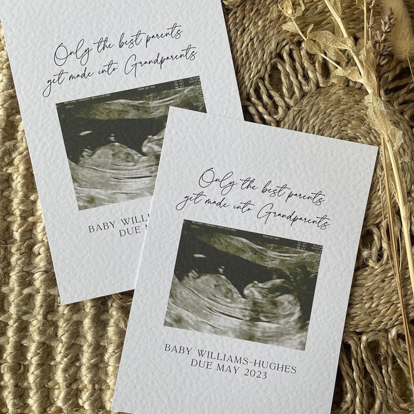 Personalised Custom Baby Scan Announcement Cards, Baby Announcement Card, Scan Picture Card, We're Pregnant Card, Card, Baby Announcement