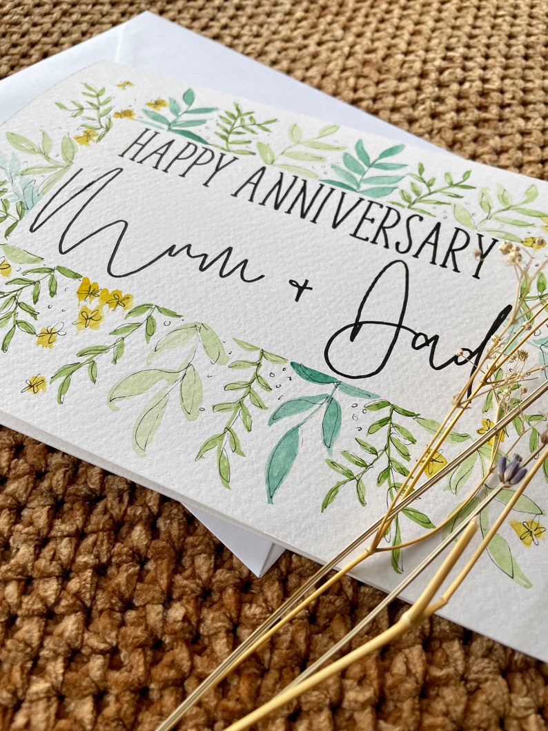 Personalised Happy Anniversary Card / Handmade Anniversary Card / Happy ...