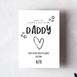 Tarjeta personalizada feliz del primer día del padre / Primer día del padre como mi tarjeta de papá / Tarjeta personalizada / Feliz día del padre / Primer día del padre