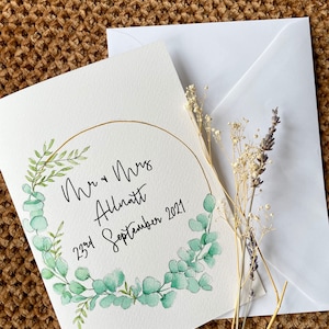Tarjeta de boda personalizada / Ella dijo que sí Tarjeta / Tarjeta de boda pintada a mano / Tarjeta de regalo de boda / Tarjeta personalizada de Sr. y Sra. / Tarjeta de compromiso