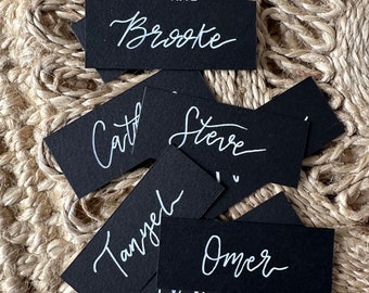 Personalised Custom Hand Written Black Place Names, Hand Calligraphy Black Place Names, Place Cards, Black Modern Place Name, Unique Bespoke