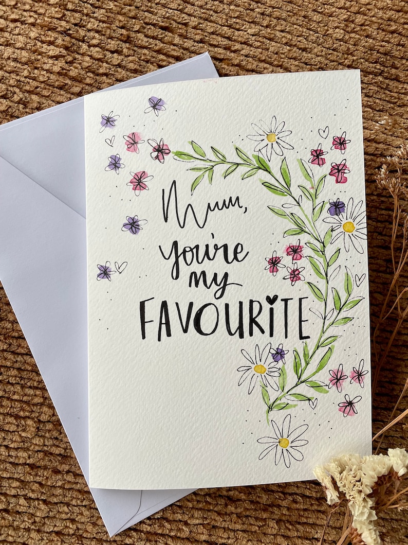 Mum, You're My favourite Card / Handmade Mother's Day Card / Happy Mother's Day Card / Mom / Mum / Personalised Card for Mother's Day / image 5