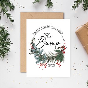 Joyeux Noël de la Bump Card / Mummy To Be / Carte de Noël personnalisée / Carte de Noël bébé / Bump Greetings Card / Carte festive