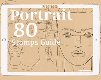 80 Portrait Stamps Guide , Procreate Portrait Brushes, Figures Stamps Brushes- Help Drawing Portrait -Procreate Bestseller Brushes