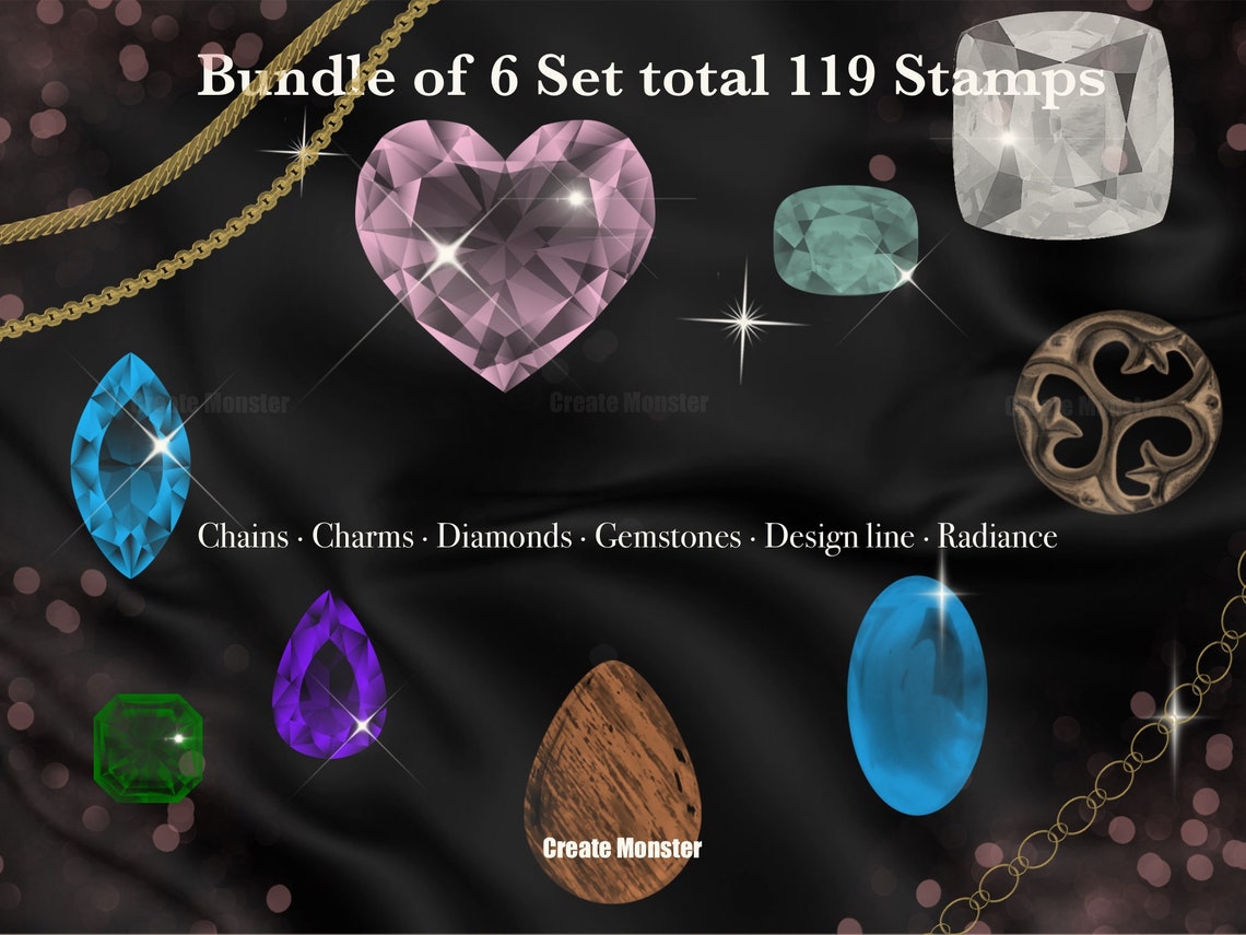 119 Procreate Stamp Jewelry Bundle procreate Gems Diamond Etsy