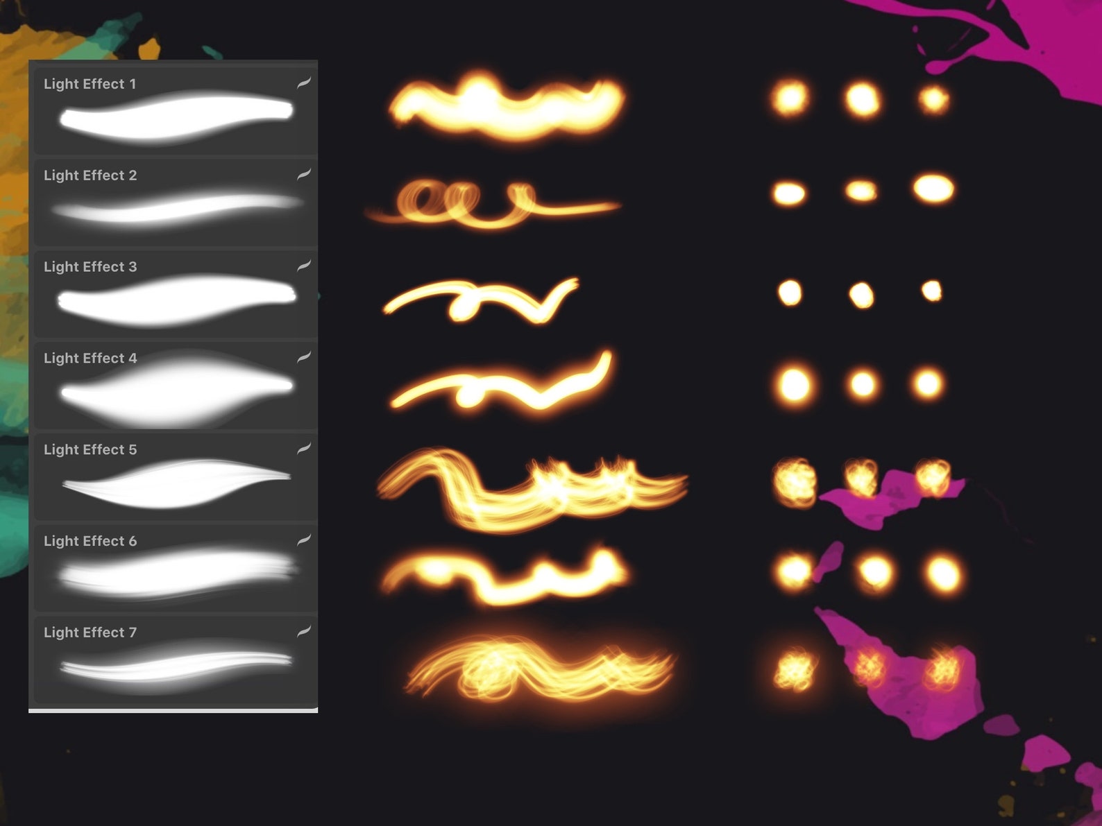 16 Procreate Neon Brushes the Best Neon Brush Procreate Etsy