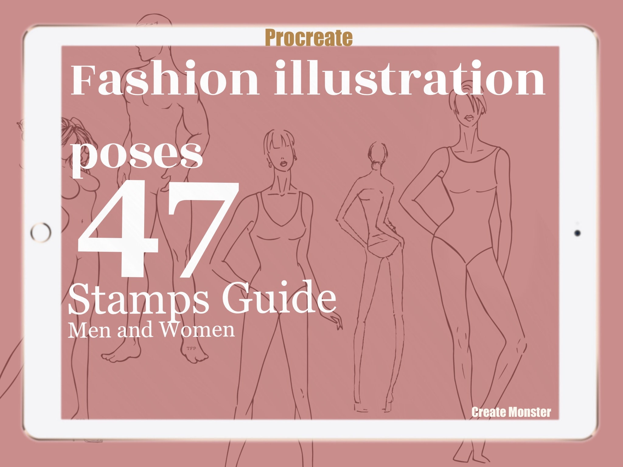 fashion illustration Fashion Figure drawing Guide female poses 18 Procreate Body stamp PNG geotv
