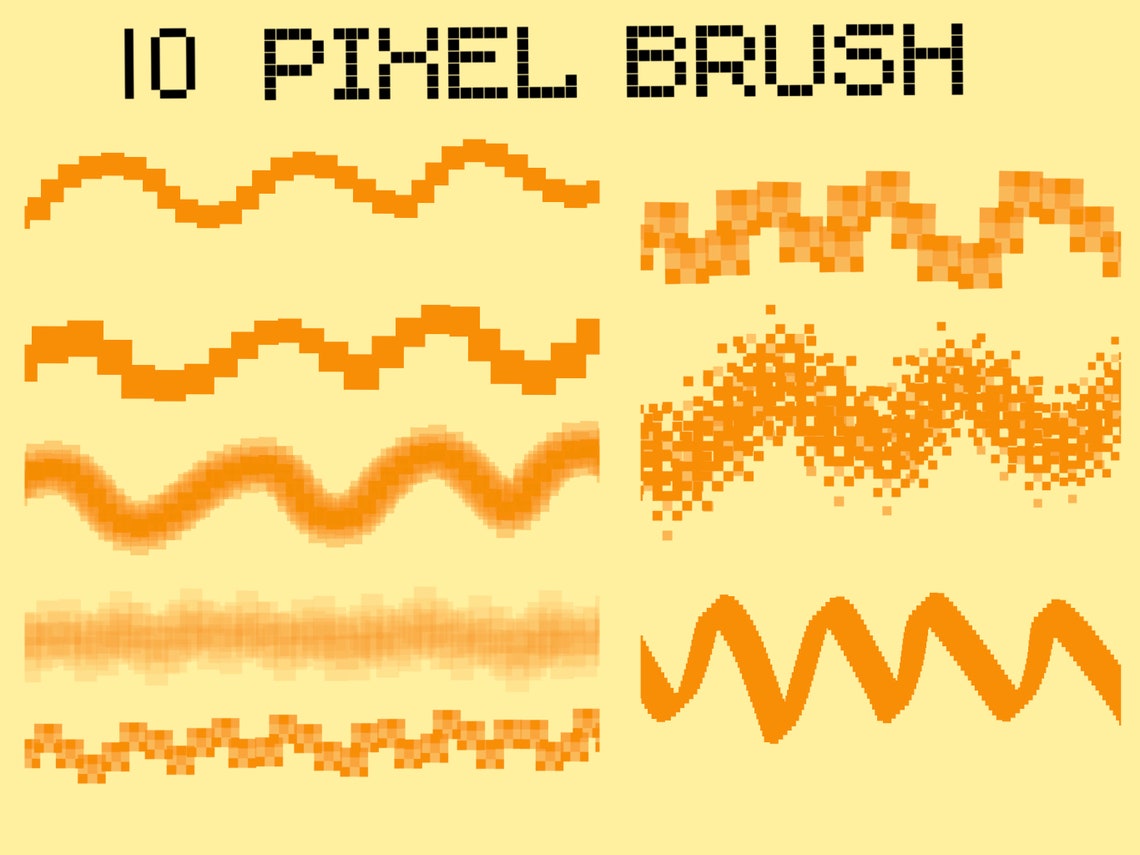 Procreate Pixel Brushset 10 Brushes Procreate Lettering Etsy