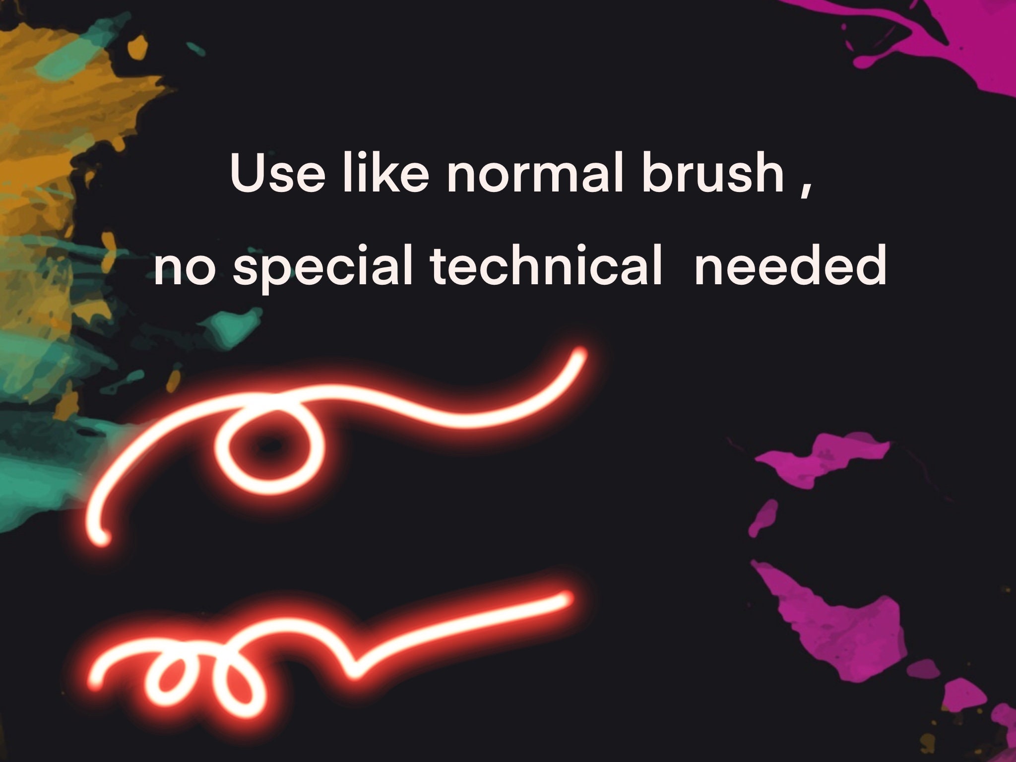 16 Procreate Neon Brushes the Best Neon Brush Procreate Etsy