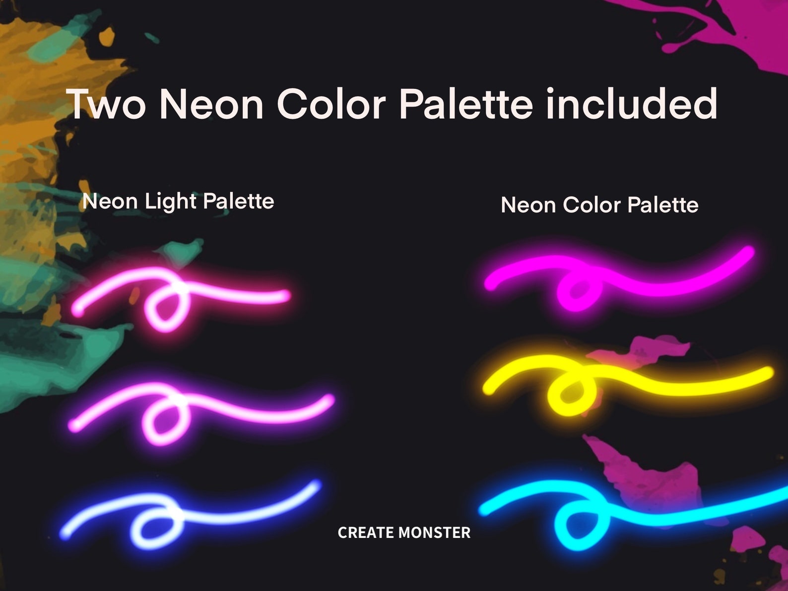 16 Procreate Neon Brushes the Best Neon Brush Procreate Etsy