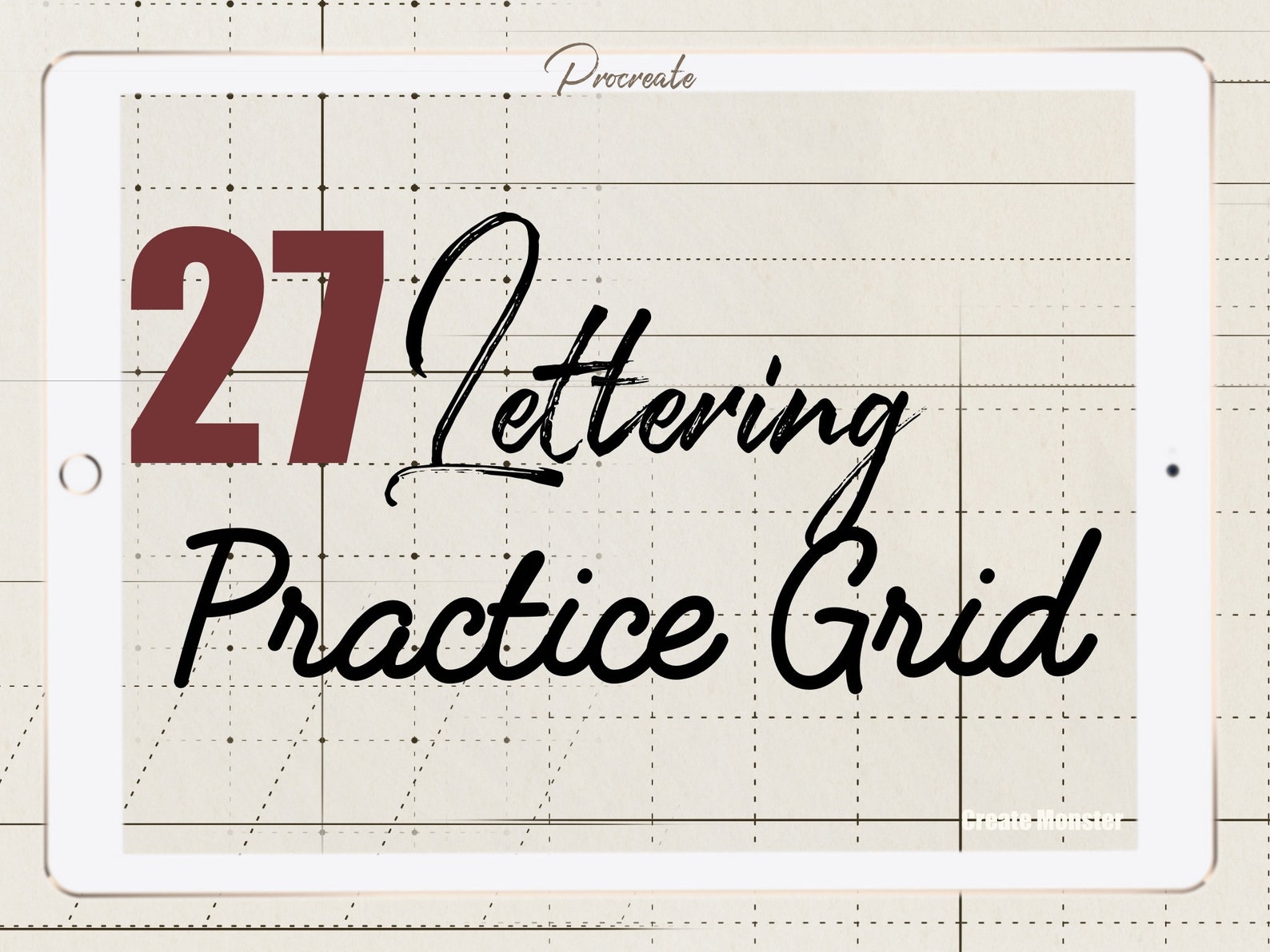 Procreate Lettering Grid Procreate Drawing Grid 27 Brushes Etsy Canada