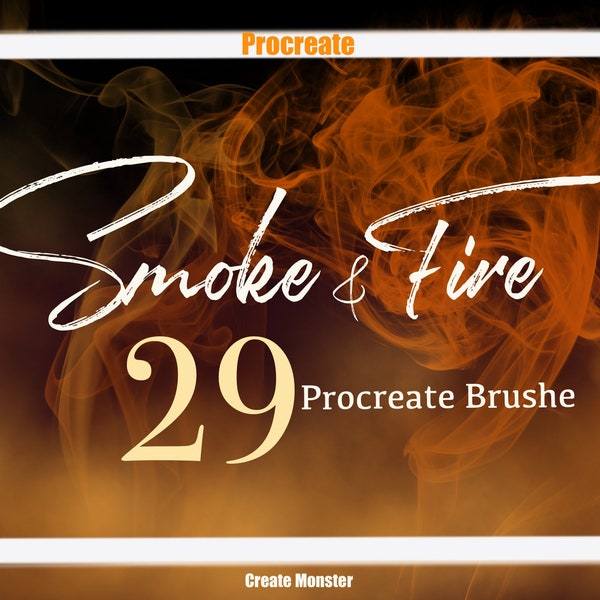 29 pinceaux - Procreate Smoke & Fire Brushes - pinceaux de fumée abstraits - vrais pinceaux de fumée - tampon de feu - pinceaux de tabac Cloudy Smoke Cloud