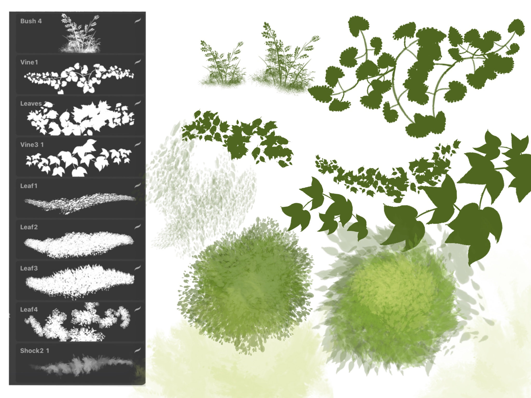 18 Procreate stamps Brushes Grass Weed Brushes Bushes Etsy