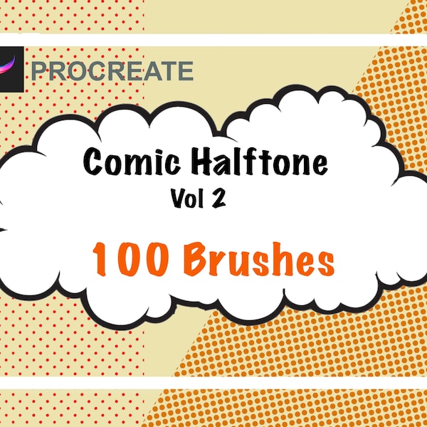 100 Procreate Brushes - Dots and Pattern - Procreate shading - Procreate comic - Vintage Comic Book Style - Procreate Halftone Brushes