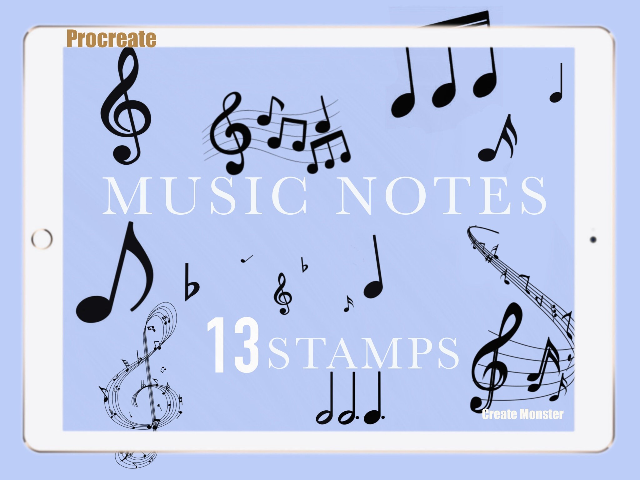 13 Procreate Music Notes Stamps Procreate Stamps Procreate Etsy