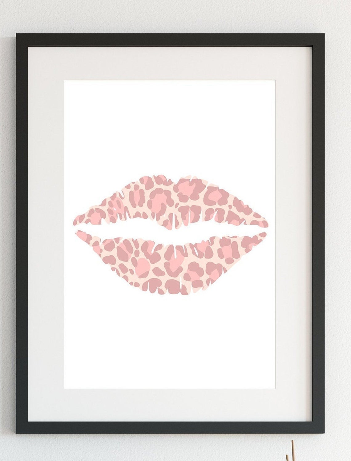 Pink Leopard Print Lips Cool Printable Wall Art High Quality Etsy