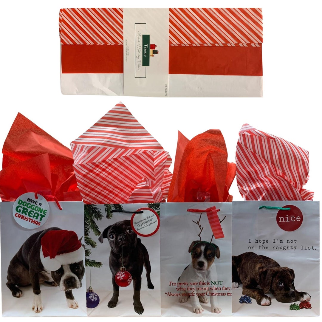 Christmas Gift Bags Dog Themed Fun Themed Dog Gift Bags Dog Jokes set