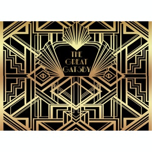 Great Gatsby Birthday Photo Backdrop Gold and Black Photography Background Vinyl Polyester Photo Studio Banner-3 options