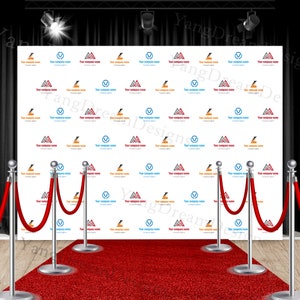 Custom Logo Step and Repeat Backdrop: Event Photo Booth Banner