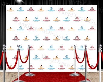 Step and Repeat Logos Photo Backdrop Event Backdrop Banner Full Custom Colors Arrangement Photography Background Vinyl or Polyester Poster