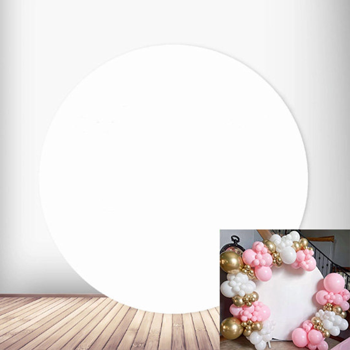 Circle Solid White Round Photography Backdrop