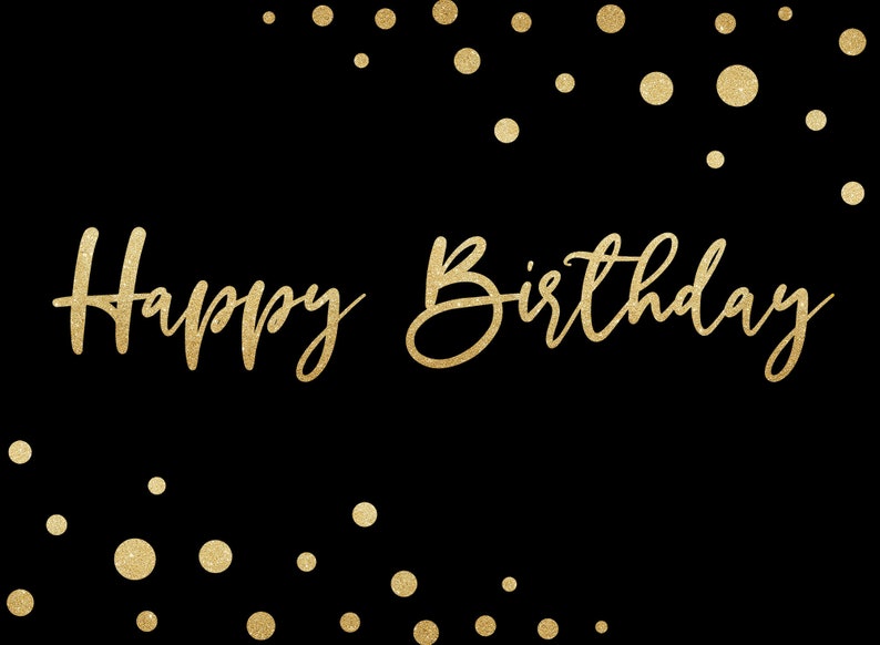 Happy 50th 60th Birthday Photo Backdrop Gold Glitter Dots ...