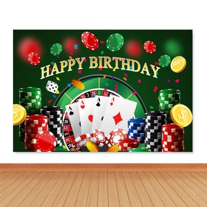 Casino Birthday Backdrop: Las Vegas Poker Party Photo Booth Prop
