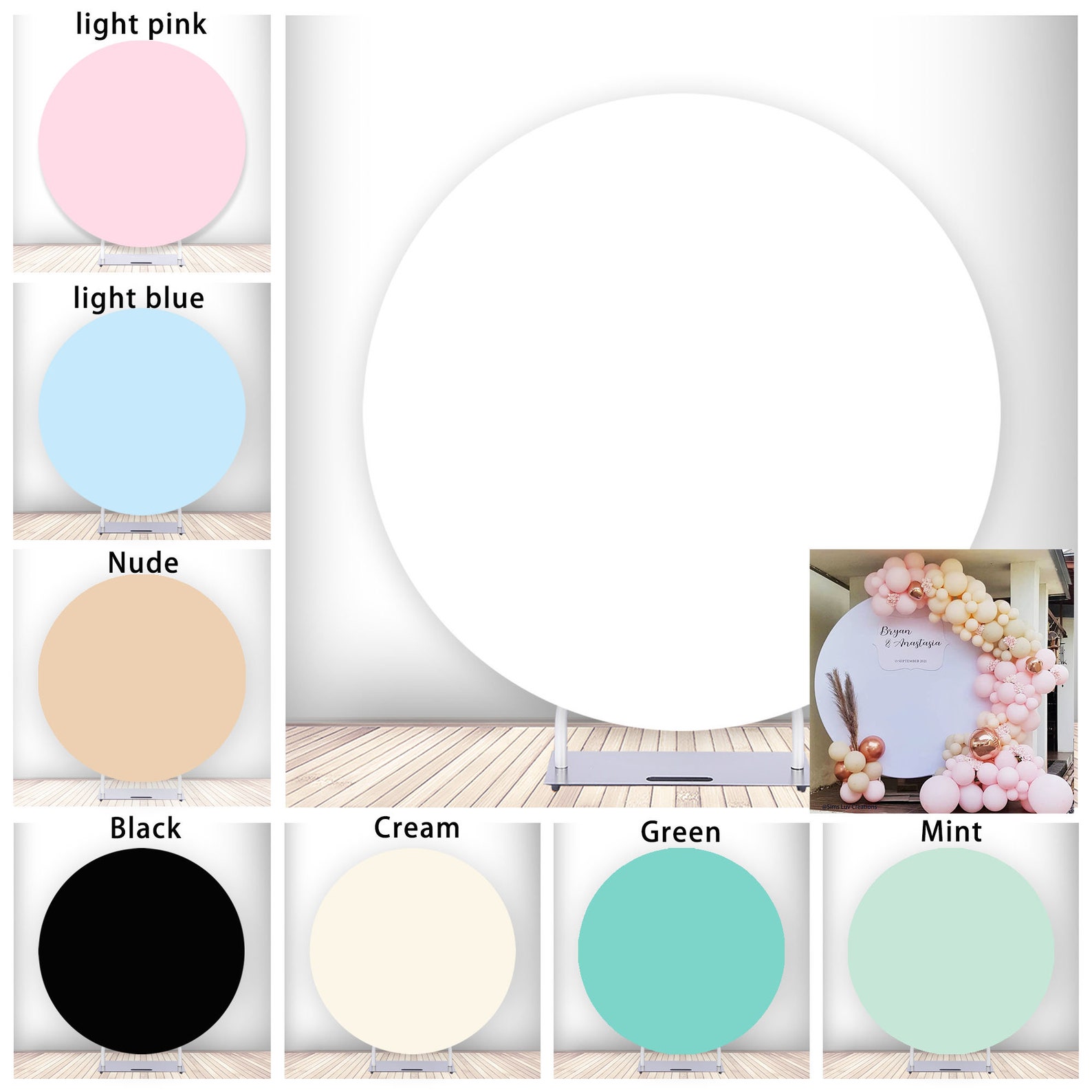 Custom Round Backdrop Cover: Solid Color Photography Background - Etsy