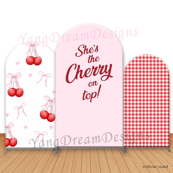 Cherry on Top Photo Backdrop Arch Cover: Baby Shower Photography Deocr