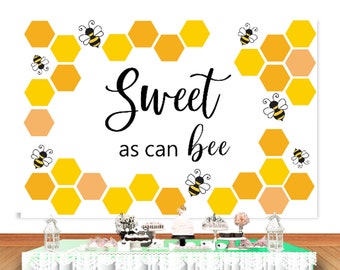 Sweet as Can Bee Photo Backdrop Kids Birthday Photography Background Yellow White Vinyl Photo Studio Props