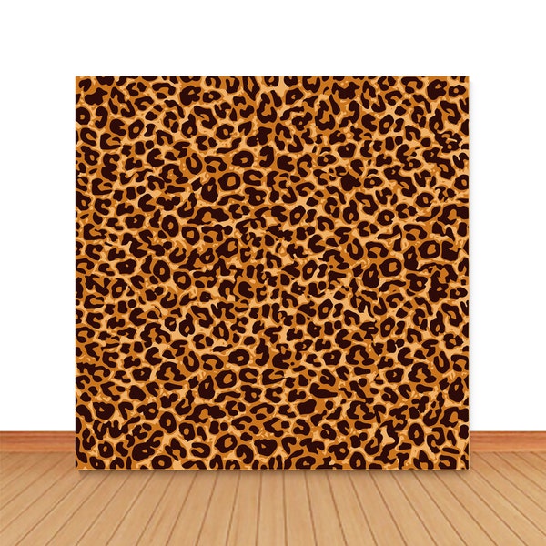 Leopard Pattern Backdrop for Photography Adult Party Happy Birthday Wild Animals Photo Background Yellow Brown Photo Vinyl Picture Banner