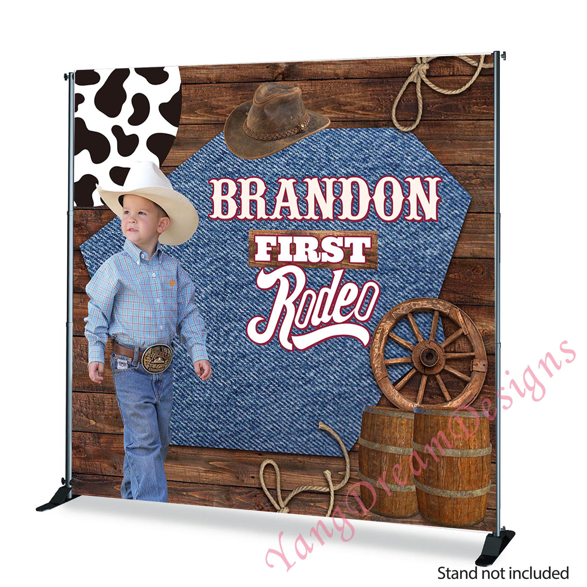 First Rodeo Photo Birthday Backdrop Boy 1st Birthday Western ...