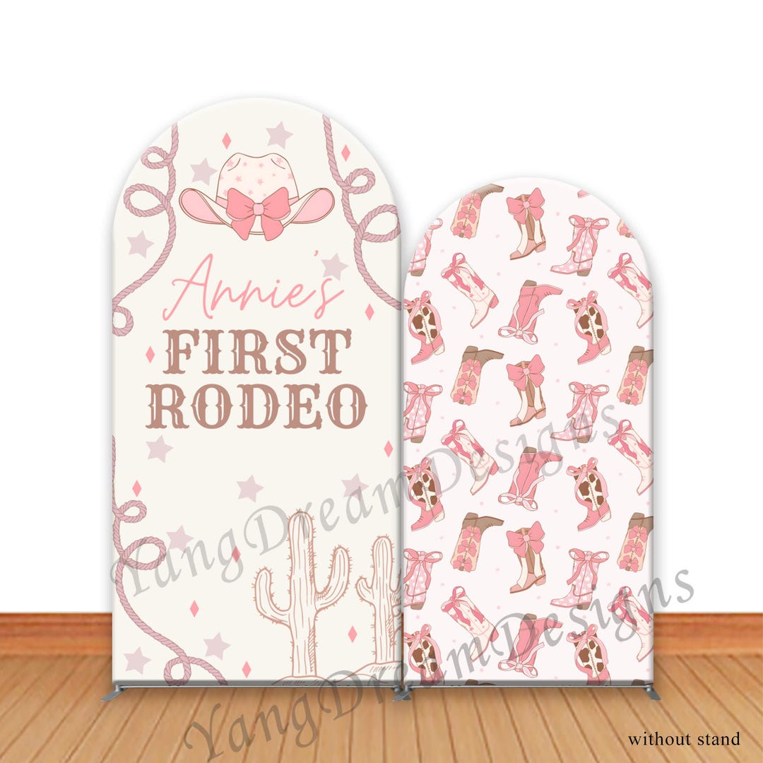 Girl Rodeo Background Girl First Rodeo Birthday Photo Backdrop: Pink Cowgirl Wild West Arch ...