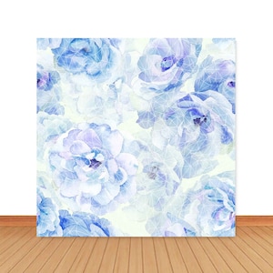Blauwe Rozen Achtergrond voor Fotografie Bruiloft Bruids Douche Aquarel Bloemen Fotografie Achtergrond Elegante Bloemen Vinyl Fotostudio Props