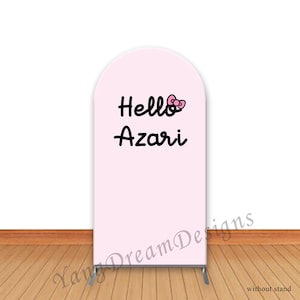 Cute Bow Pink Photo Backdrop Arch Cover Kitty Birthday Photography Background Baby Shower Birthday Party Photo Booth Cover
