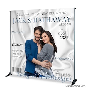 Wedding Magazine Cover Photo Backdrop Custom Wedding Photography Background Personalized Vinyl Polyester Banner