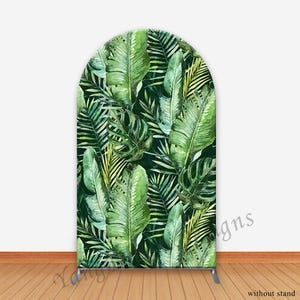 Green Leaves Photo Backdrop Arch Cover Jungle Tropical Plants Photography Background Fabric Photo Booth Cover