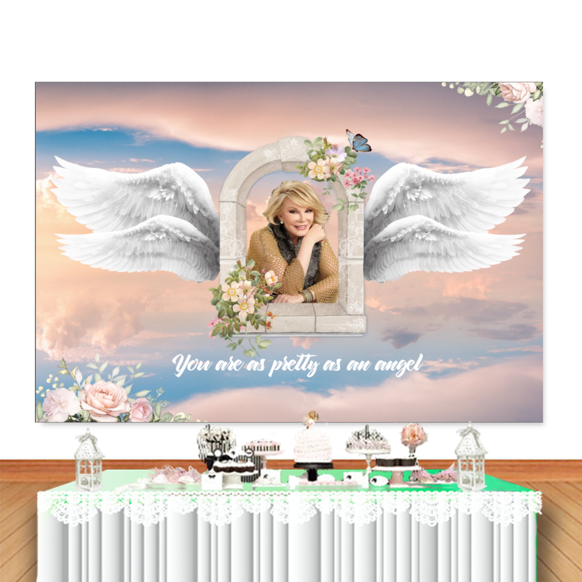Funeral Photo Backdrop Celebration of Life in Loving Memory Etsy