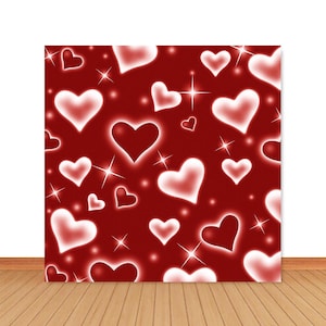 Fondo fotográfico con corazones rojos de principios de los años 2000, estilo San Valentín, boda, despedida de soltera, fondo fotográfico con bokeh, vinilo retro, accesorios para estudio fotográfico.